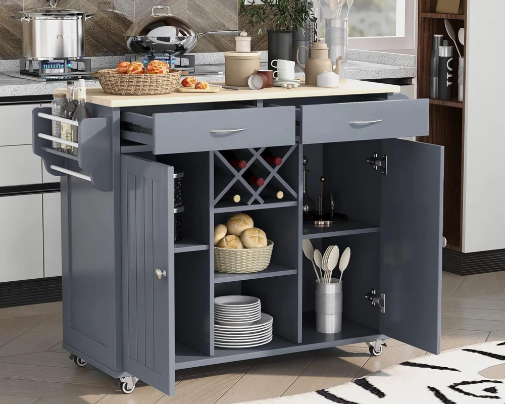 moveable kitchen island with storage