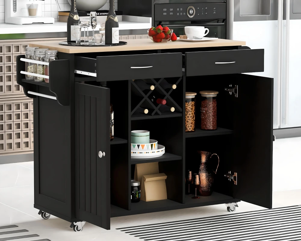 movable portable kitchen island with seating