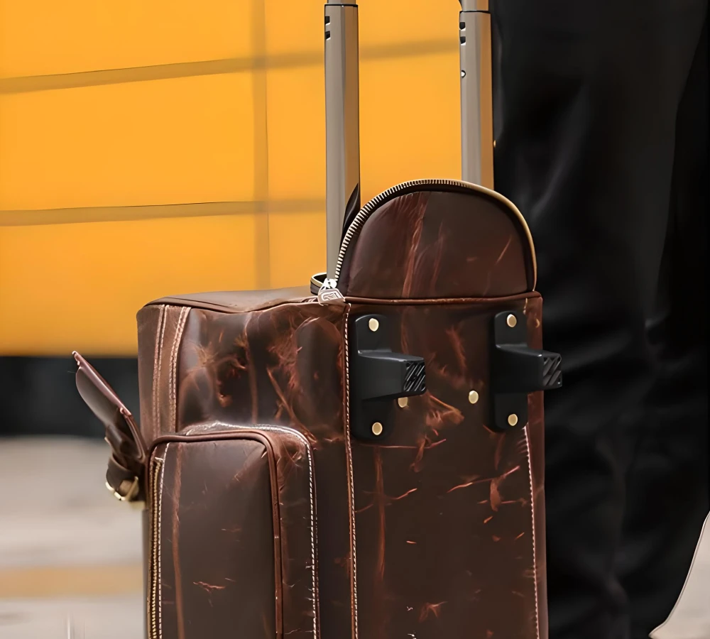faux leather carry on bag
